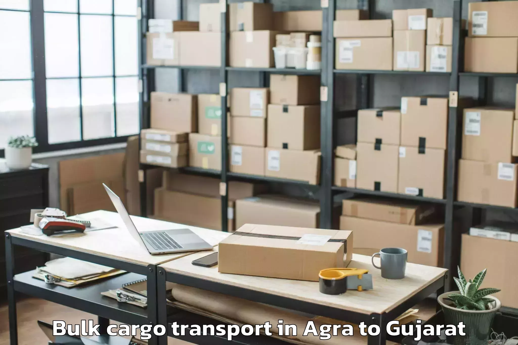 Top Agra to Gujarat Ayurved University Jam Bulk Cargo Transport Available